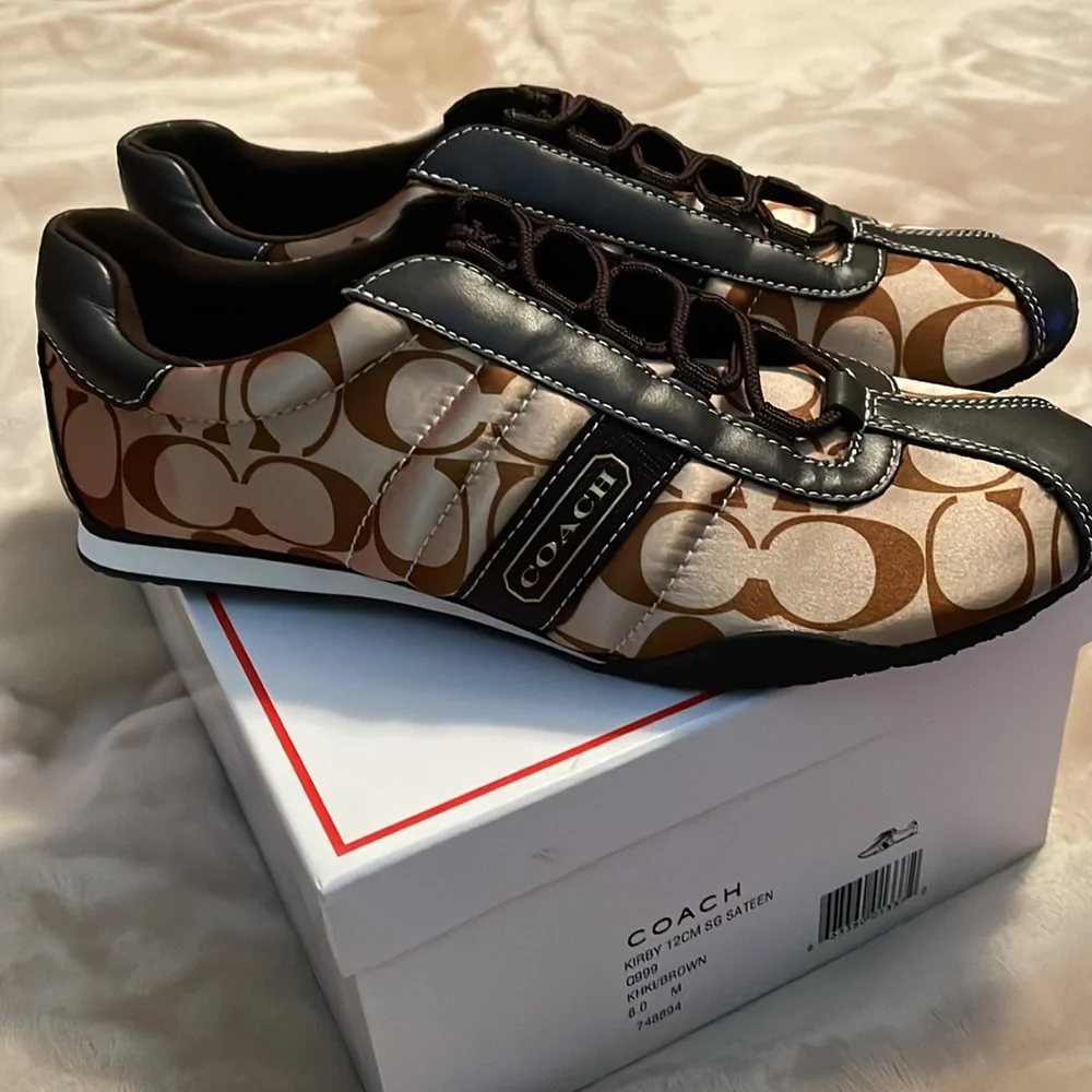 Coach Kirby Brown Sateen Sneakers - Picture 2 of 8